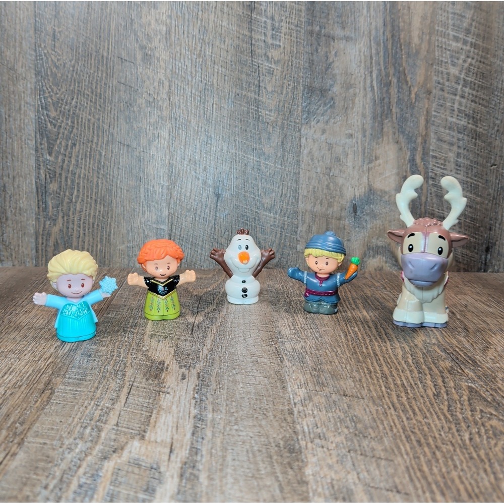 Lot of 5 Fisher Price Little People Frozen Figures Anna Elsa Olaf Kristoff Sven